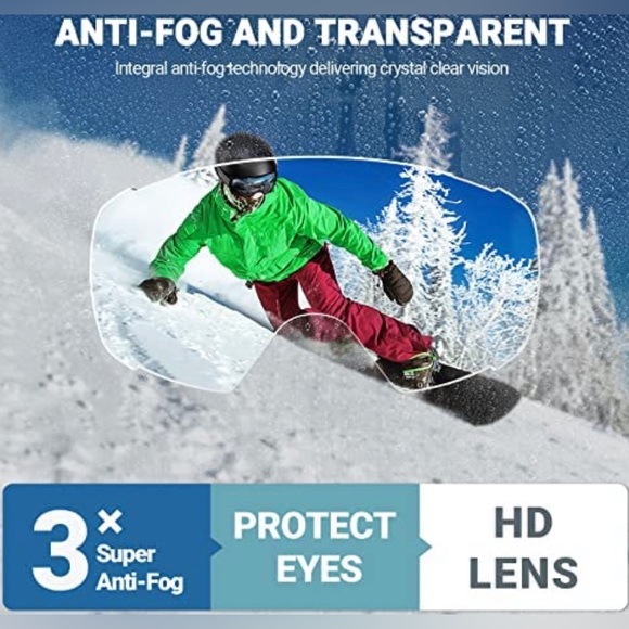 NWT OutdoorMaster Ski Goggles with Cover Snowboard OTG Anti-Fog for Men Women - Picture 7 of 13